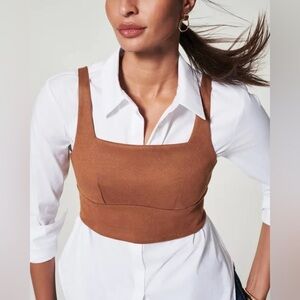 Spanx Longline Faux Suede Square Neck